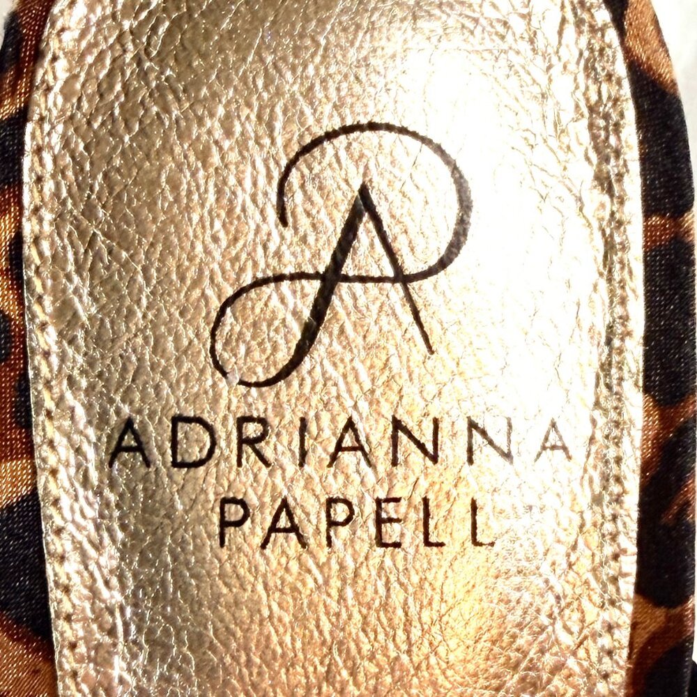 Adrianna Papell "Elani" Leopard Print Satin Open-Toe Mules - Size 8-1/2 - Picture 9 of 9